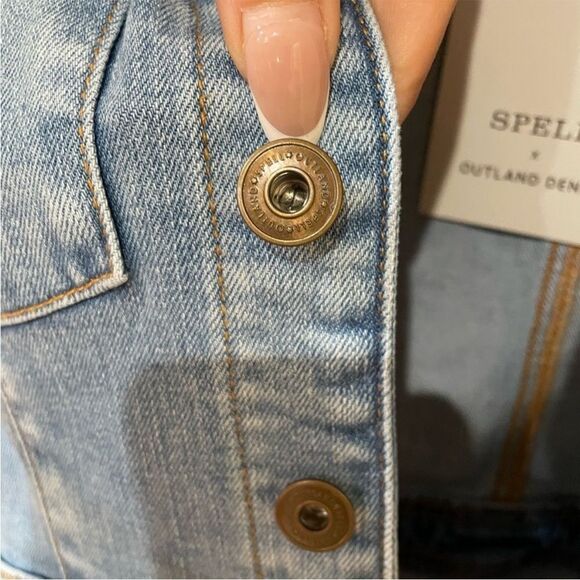 NWT Spell & The Gypsy x Outland Denim Jean Stretch Romper Playsuit S Long Sleeve - Picture 6 of 8
